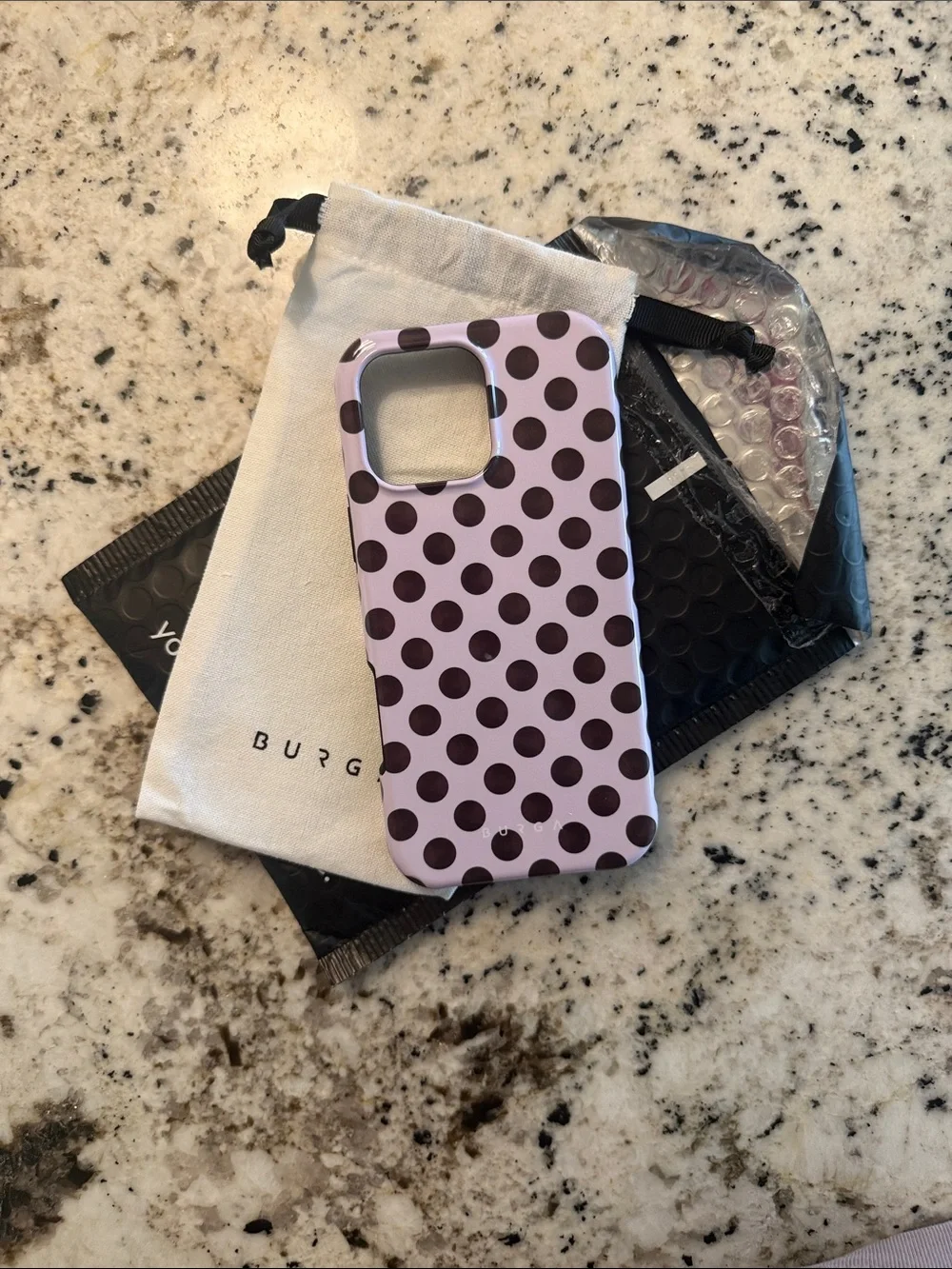 Burga Pink Polka Dot Protective Phone Case